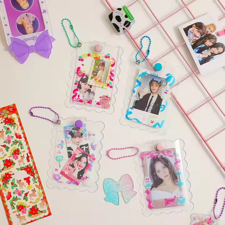 Cute Photocard Keychains - Ribbon with Animal Designs